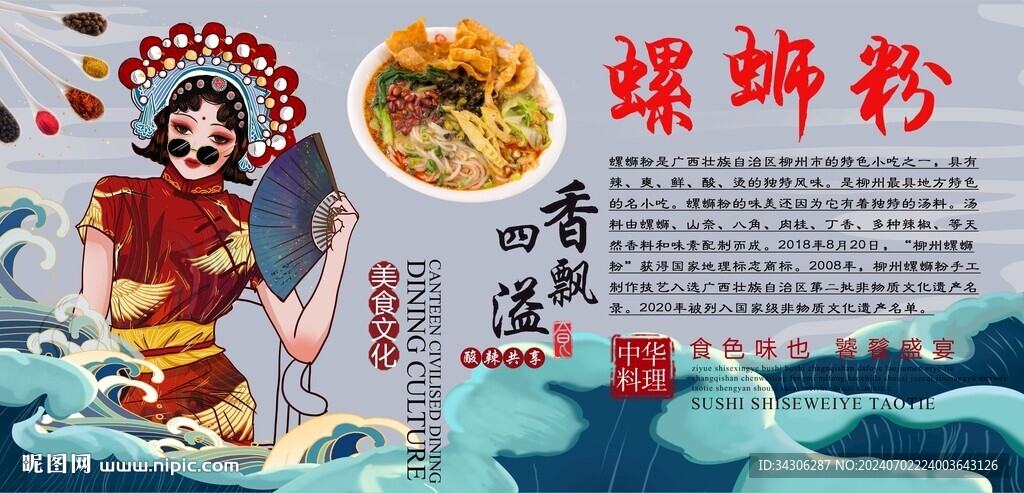 螺螄粉背景墻