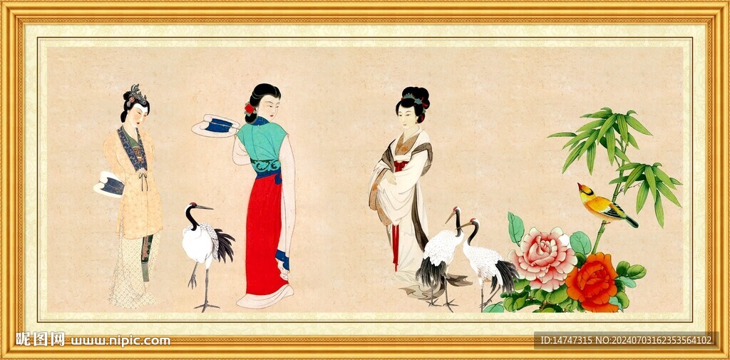 花鳥仕女圖