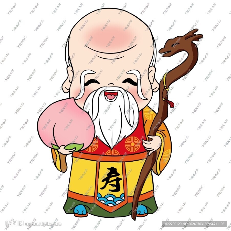 傳統(tǒng)國潮卡通壽星