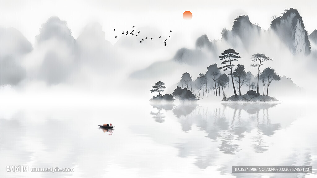 水墨山水風(fēng)景背景