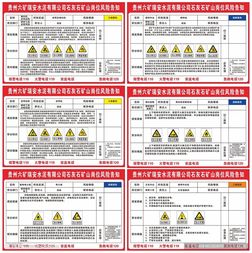 石灰石礦山崗位風險告知