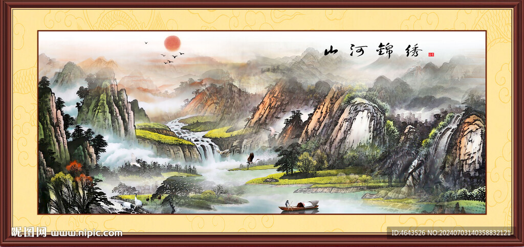 國畫山水畫裝飾畫       