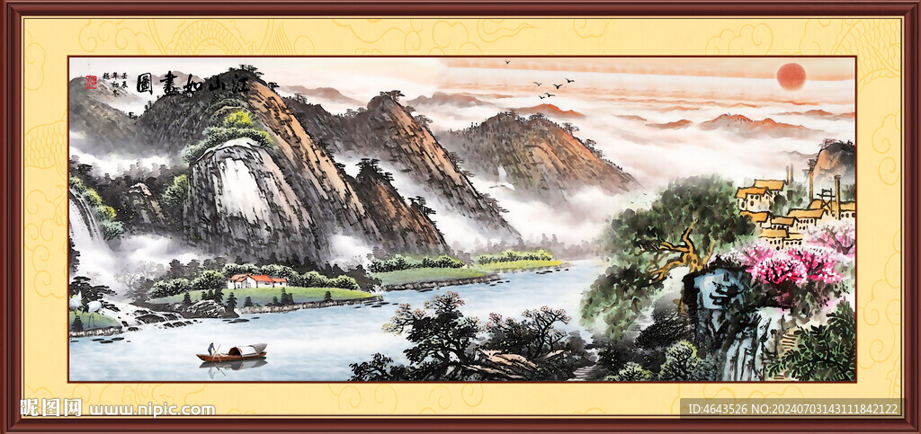國(guó)畫山水畫裝飾畫       