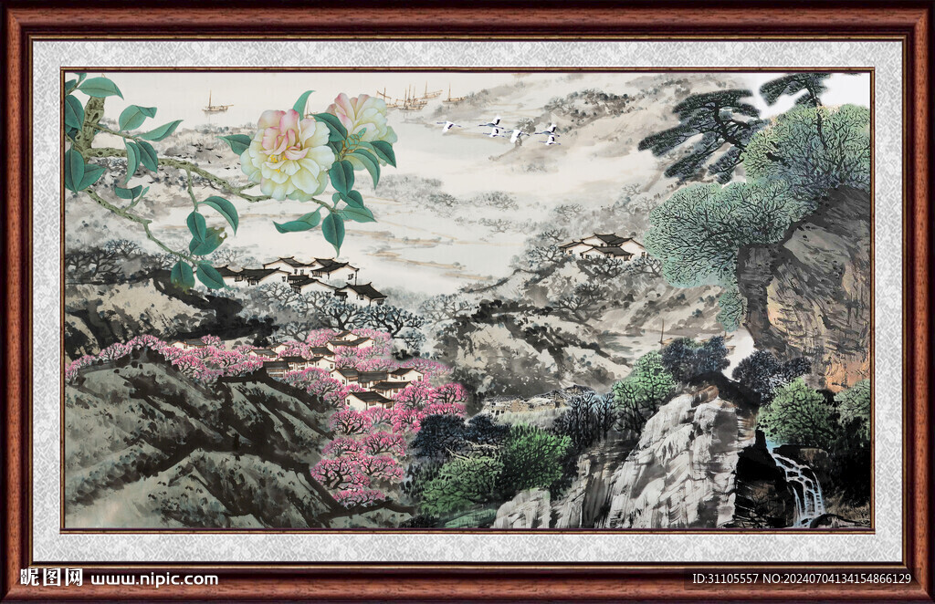 巨幅國(guó)畫山水 