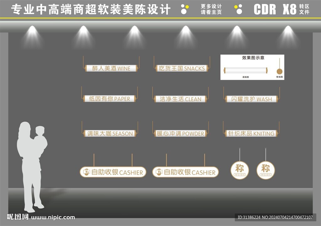 超市區(qū)域網(wǎng)紅吊裝字