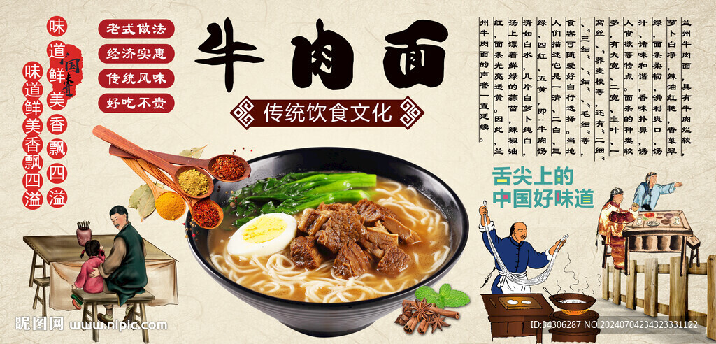 牛肉面背景墻