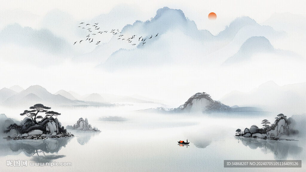 中式水墨意境背景