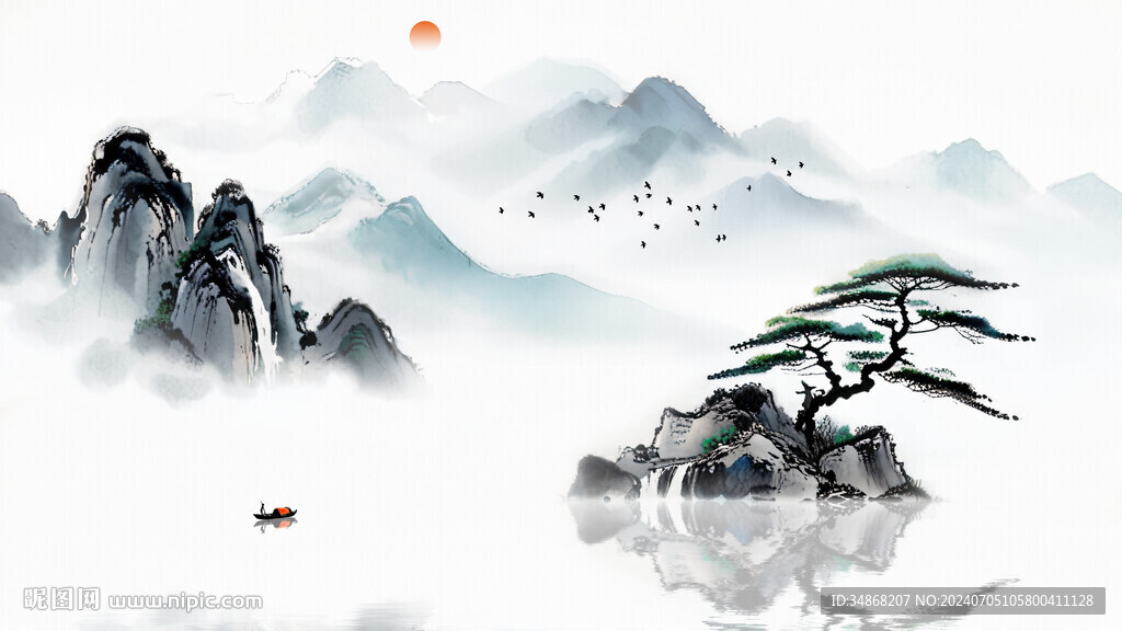 水墨裝飾畫(huà)背景