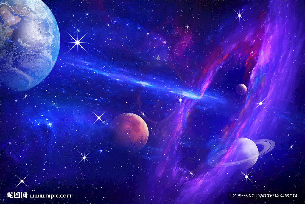 宇宙星空太陽系銀河系背景