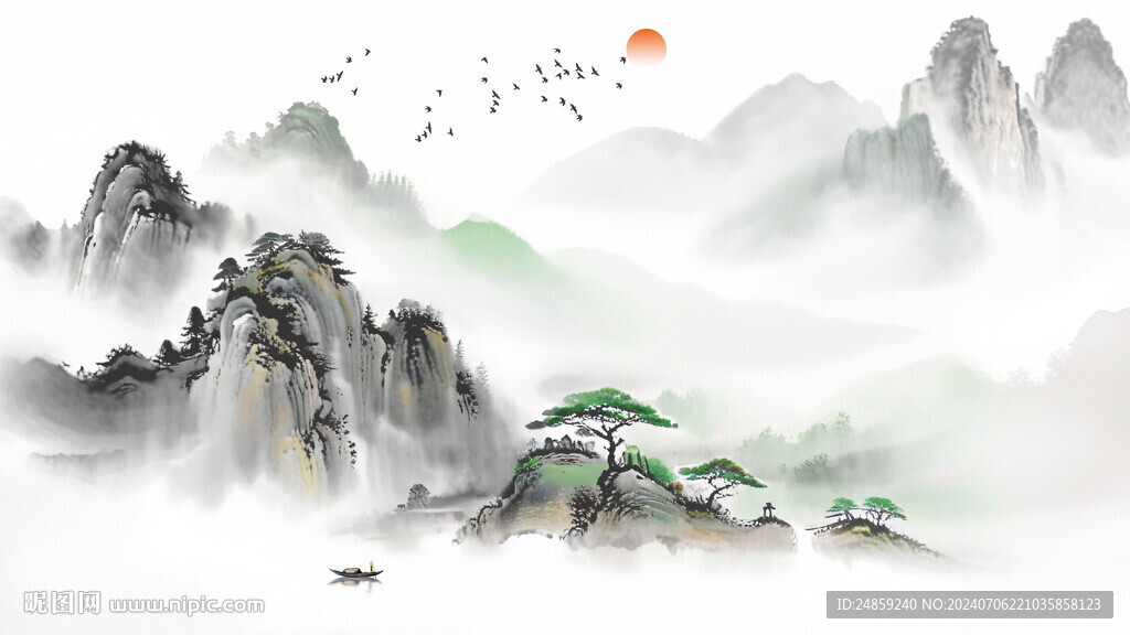 意境山水風(fēng)景背景