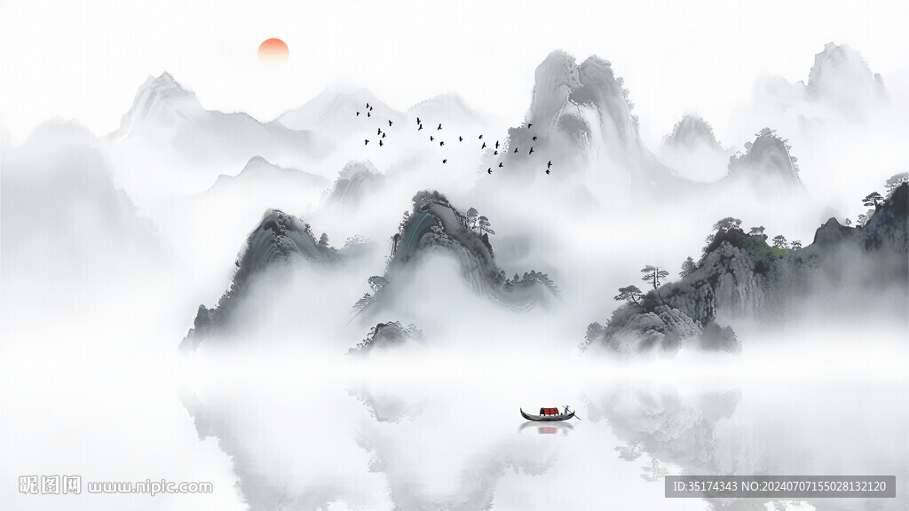 禪意水墨畫背景