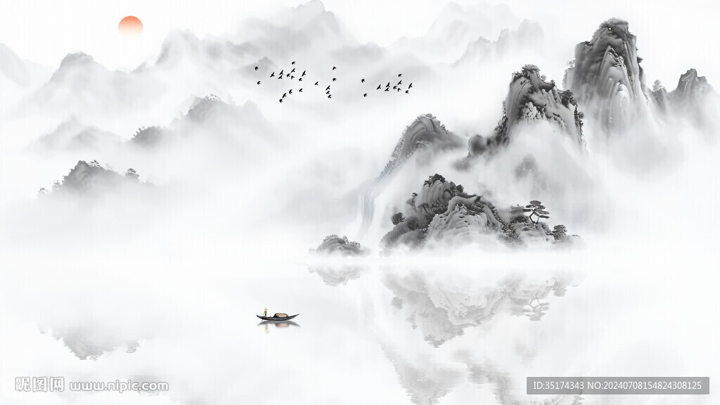 禪意水墨背景墻