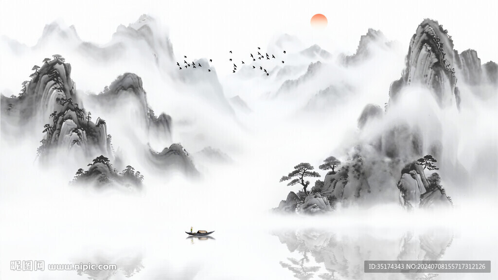 意境山水背景