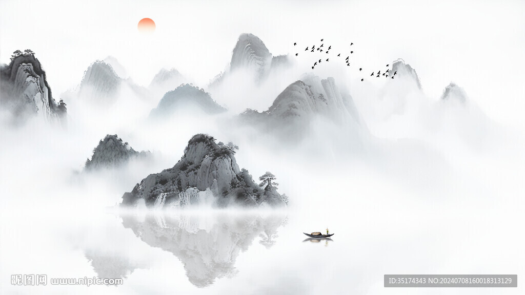 寫意山水背景墻