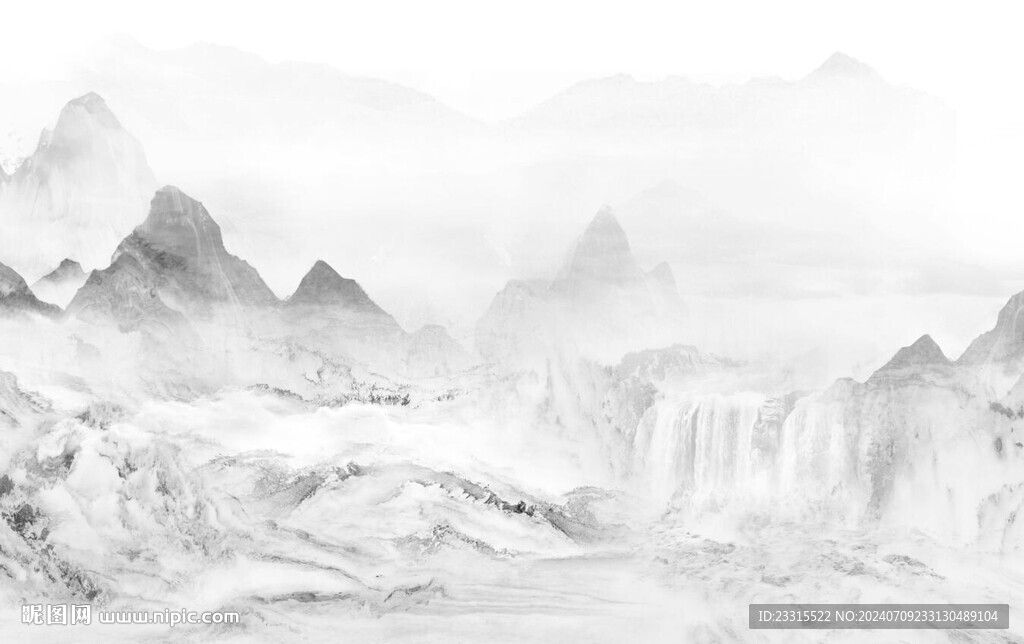 新中式山水背景墻