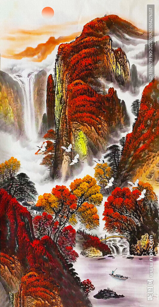 鴻運(yùn)當(dāng)頭山水風(fēng)景畫(huà)