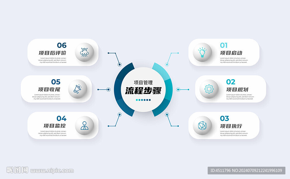 6個選項步驟或流程