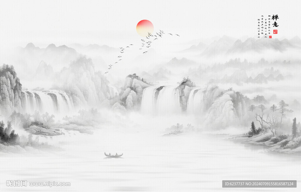 中式意境水墨畫