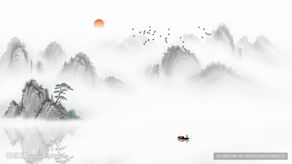 空靈意境水墨畫