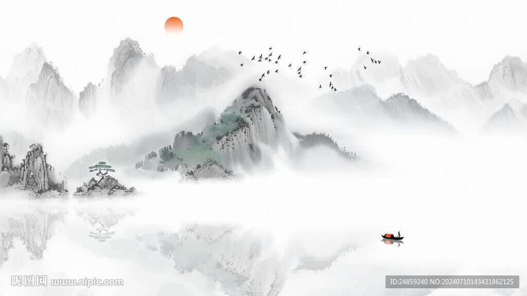 山水沙發(fā)背景