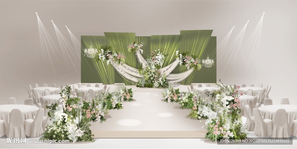 白綠布幔婚禮