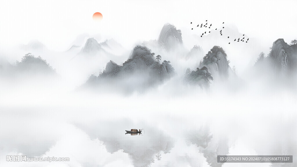 山水意境風(fēng)景背景