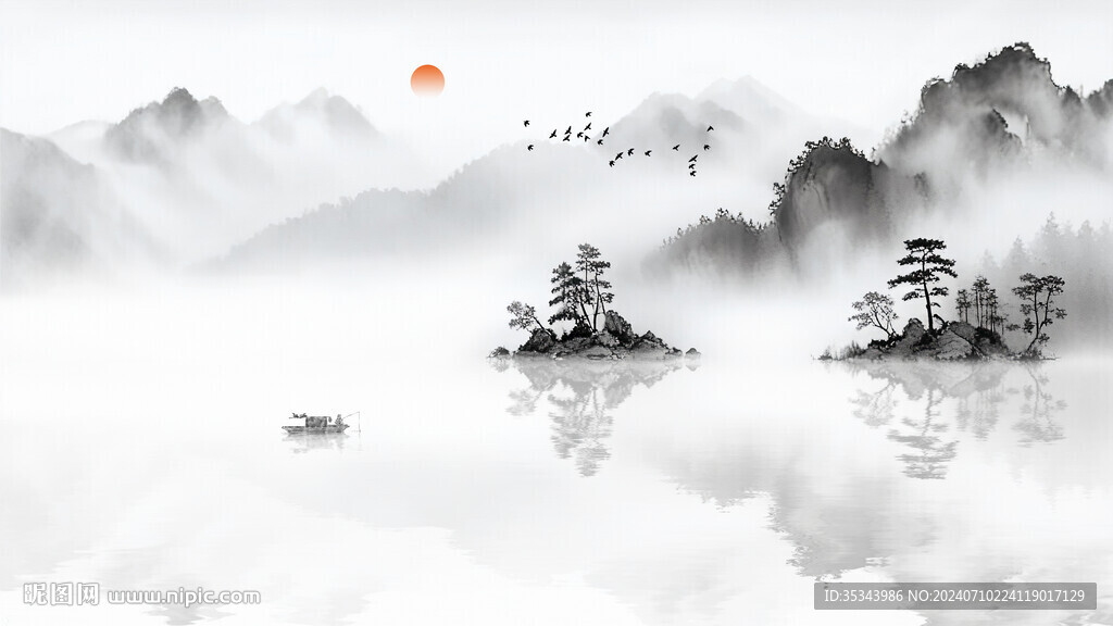中國(guó)風(fēng)意境山水背景