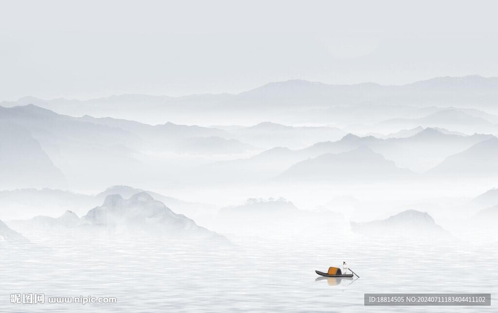 煙雨江南山水