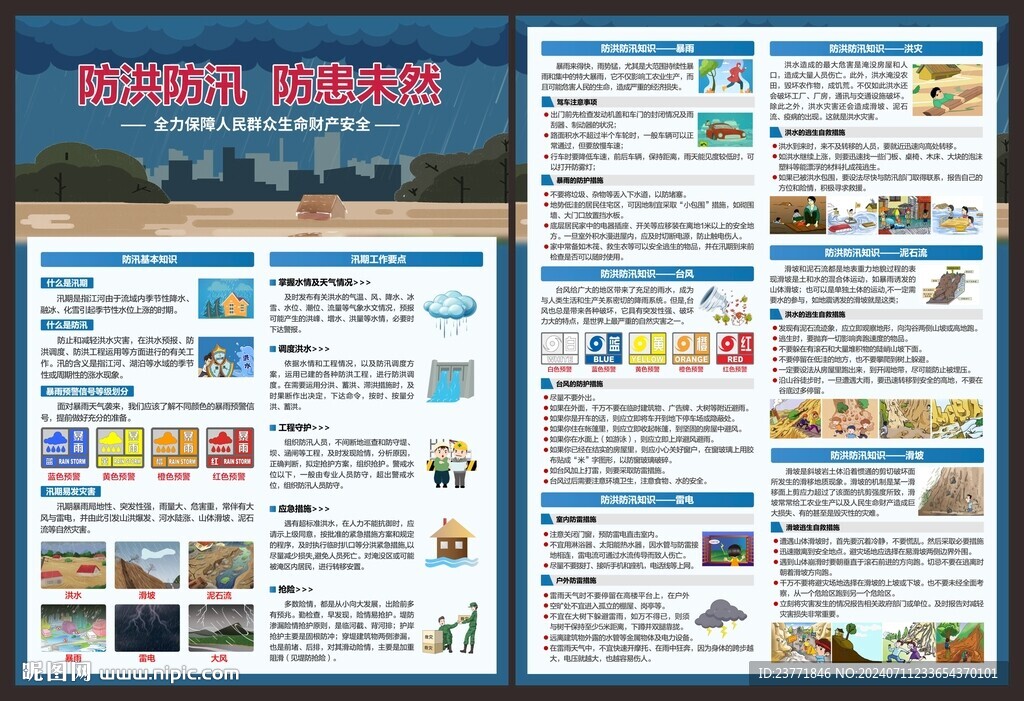 防洪防汛宣傳單