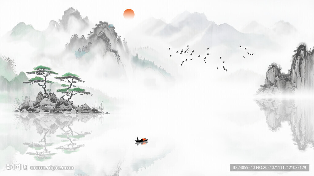 新中式意境山水風(fēng)景