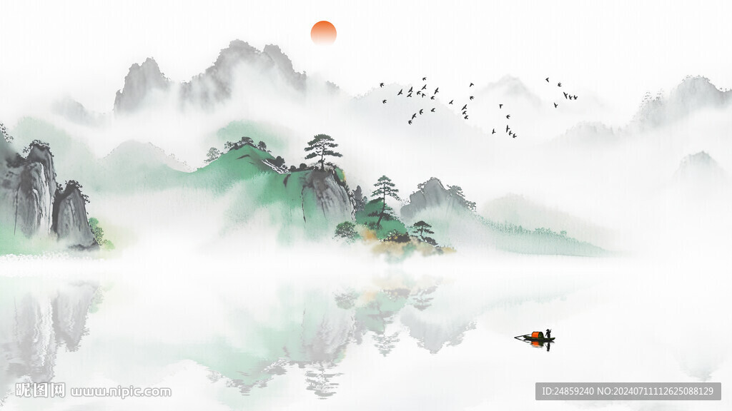 新中式意境水墨山水畫(huà)