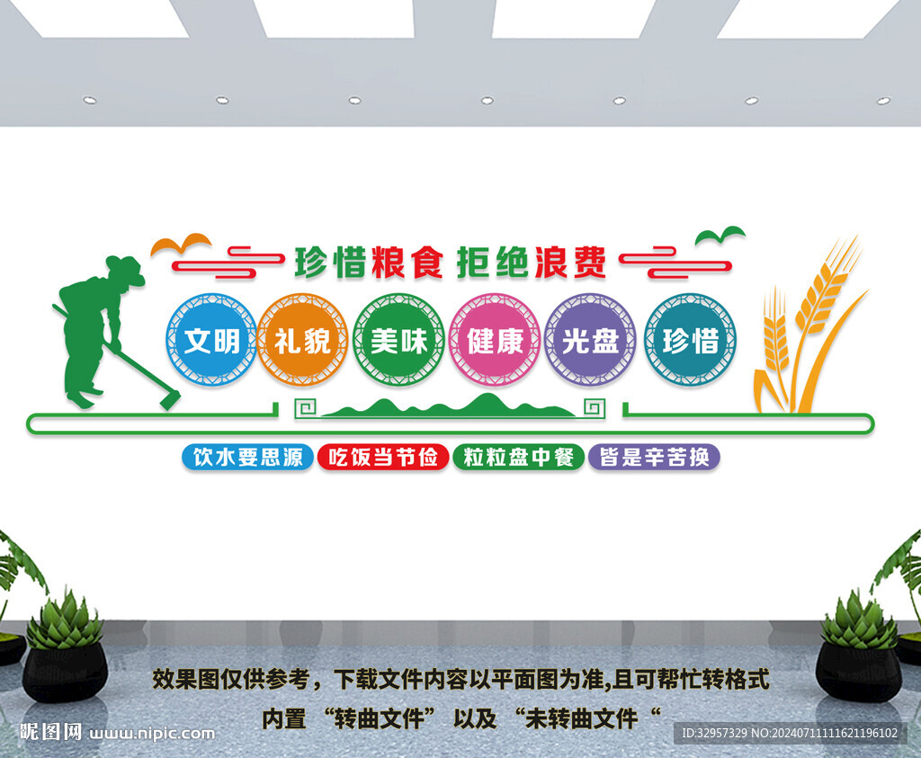 珍惜糧食文化墻