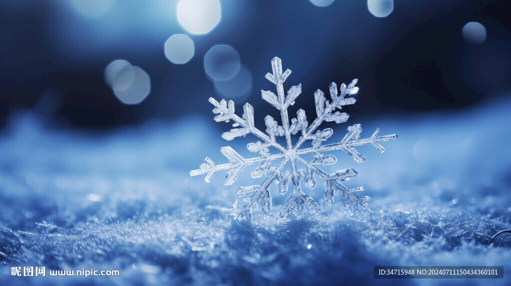 藍(lán)色科技感唯美雪花