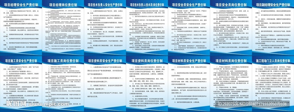 工地崗位職責制度牌