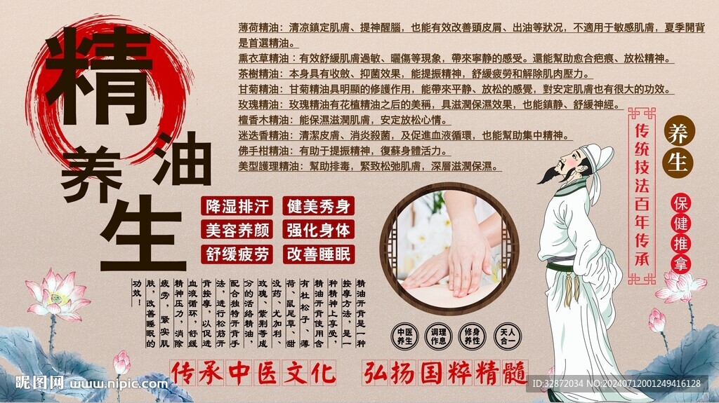 精油開背背景墻