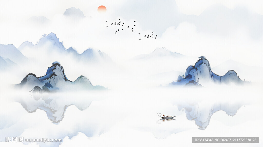意境山水畫(huà)電視背景