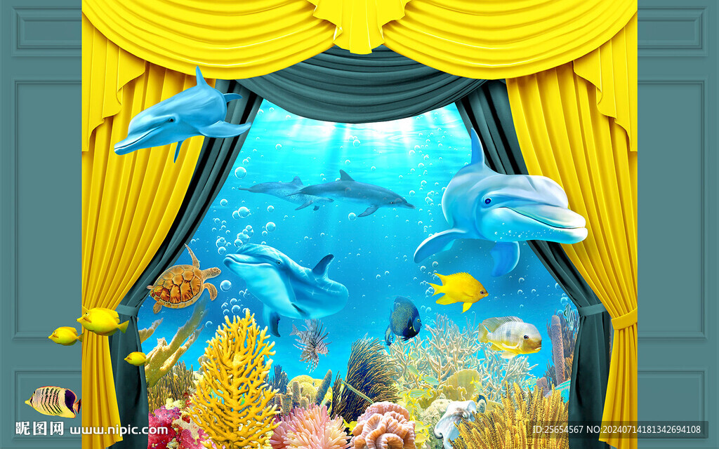3D海底世界背景墻