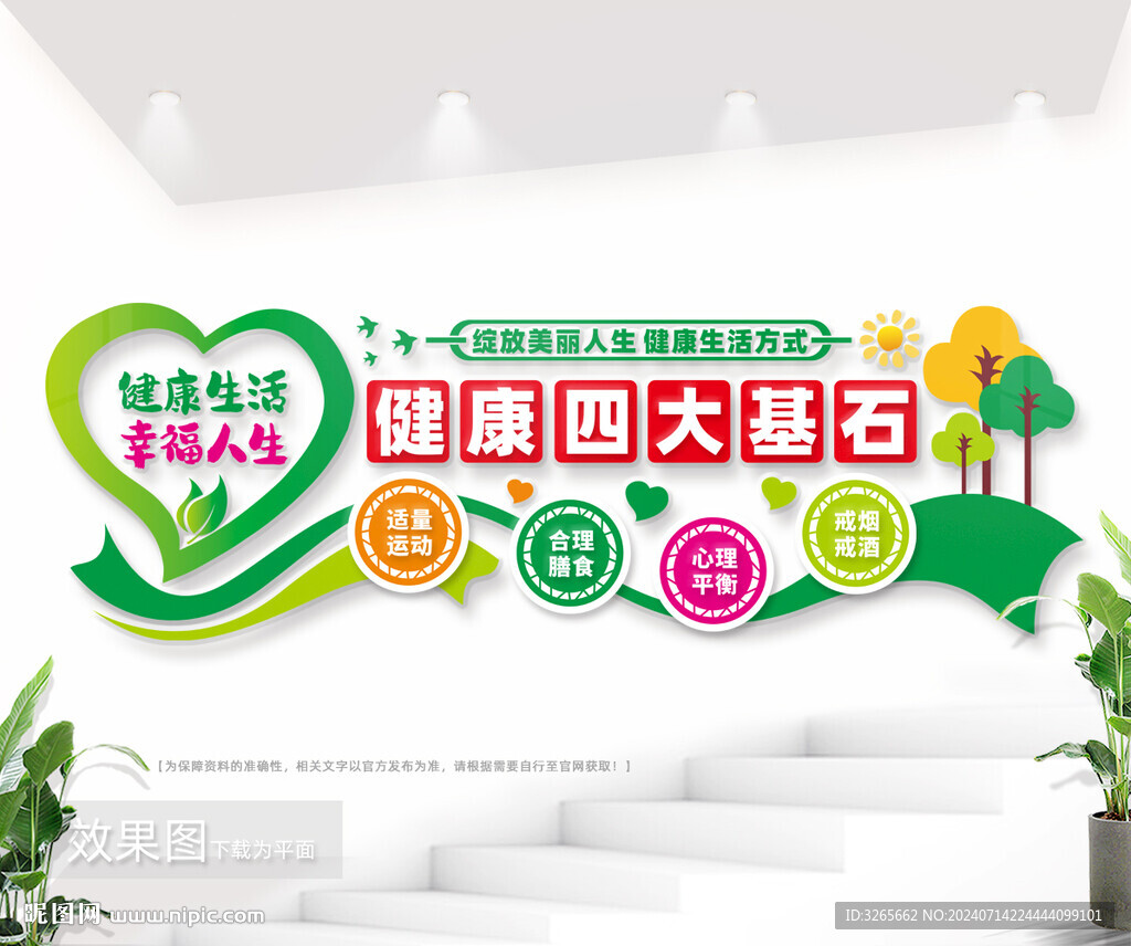 健康四大基石標(biāo)語(yǔ)文化墻圖片