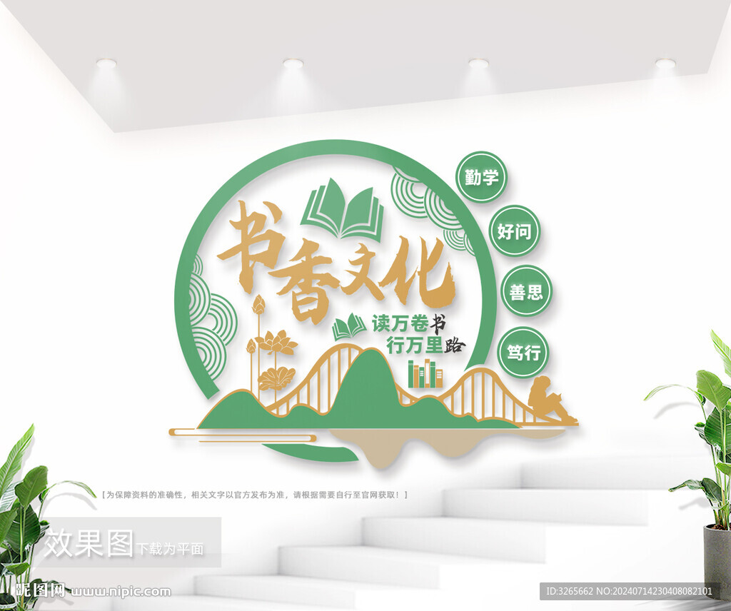 圖書館文化墻圖片