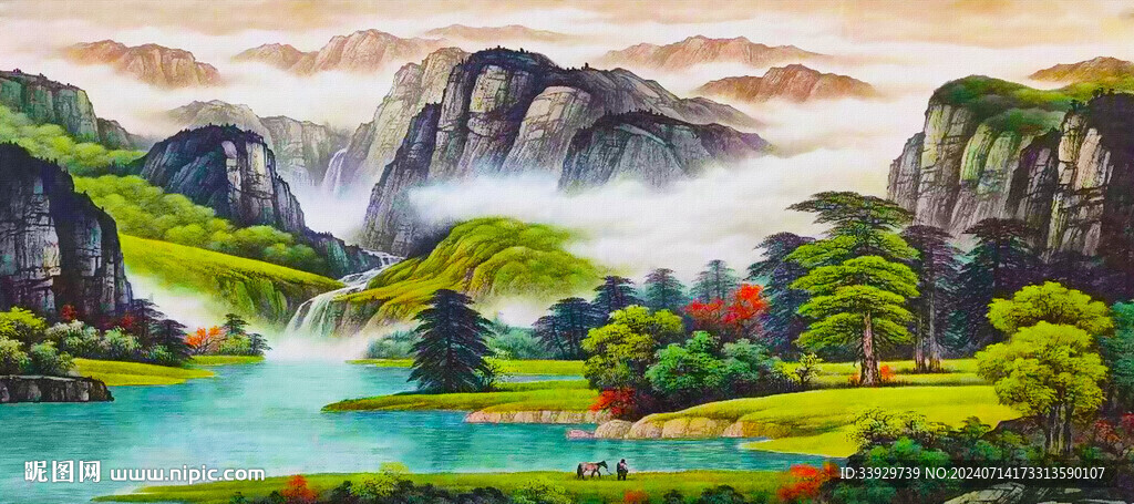 聚寶盆山水風(fēng)景畫