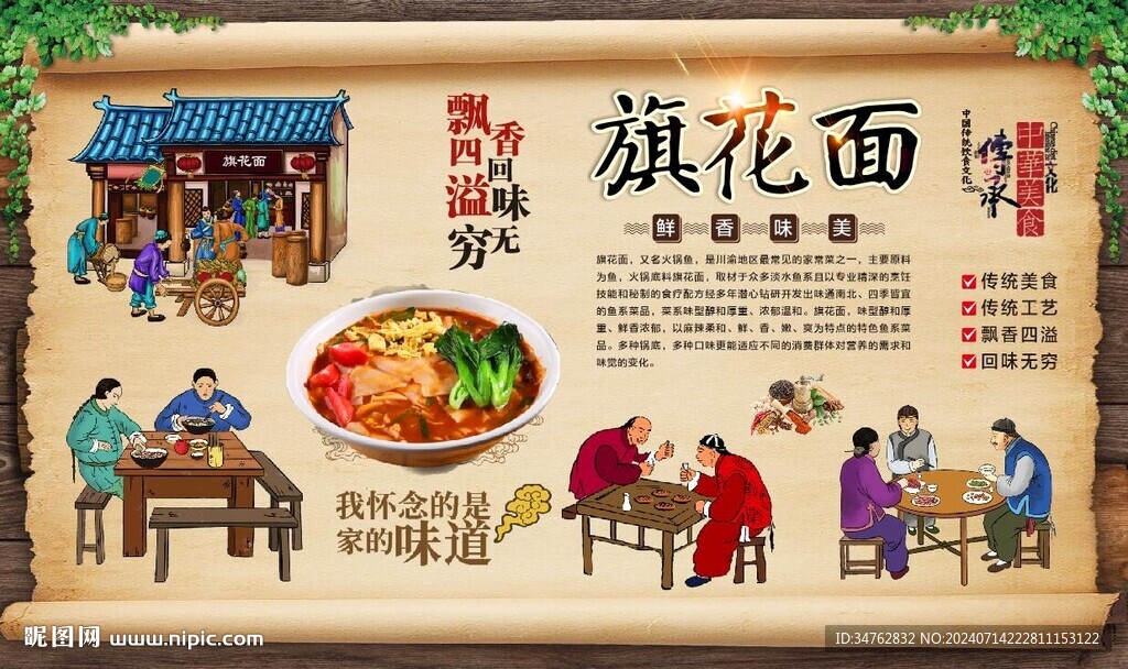 旗花面