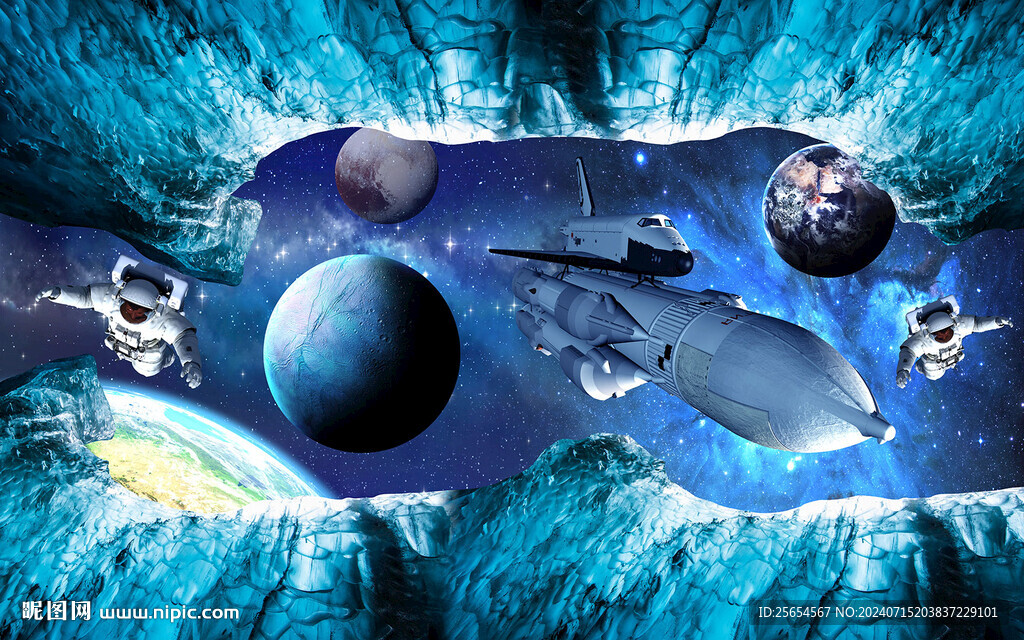 3D唯美宇宙星空背景墻