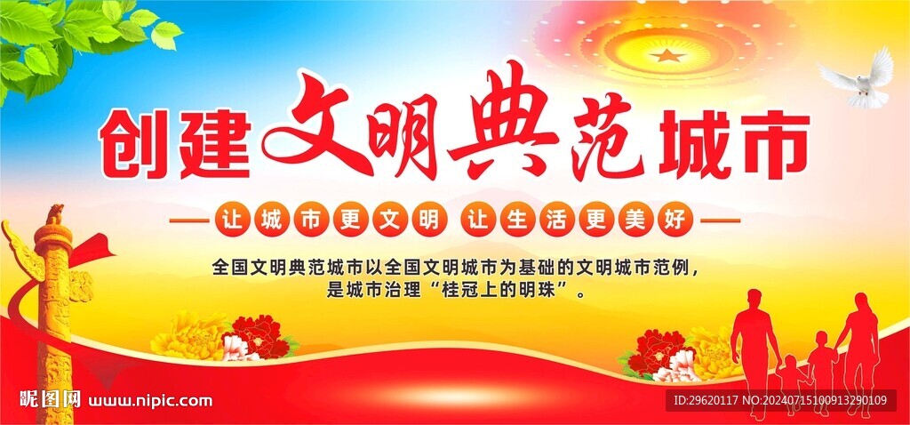 創建文明典范城市展板標語