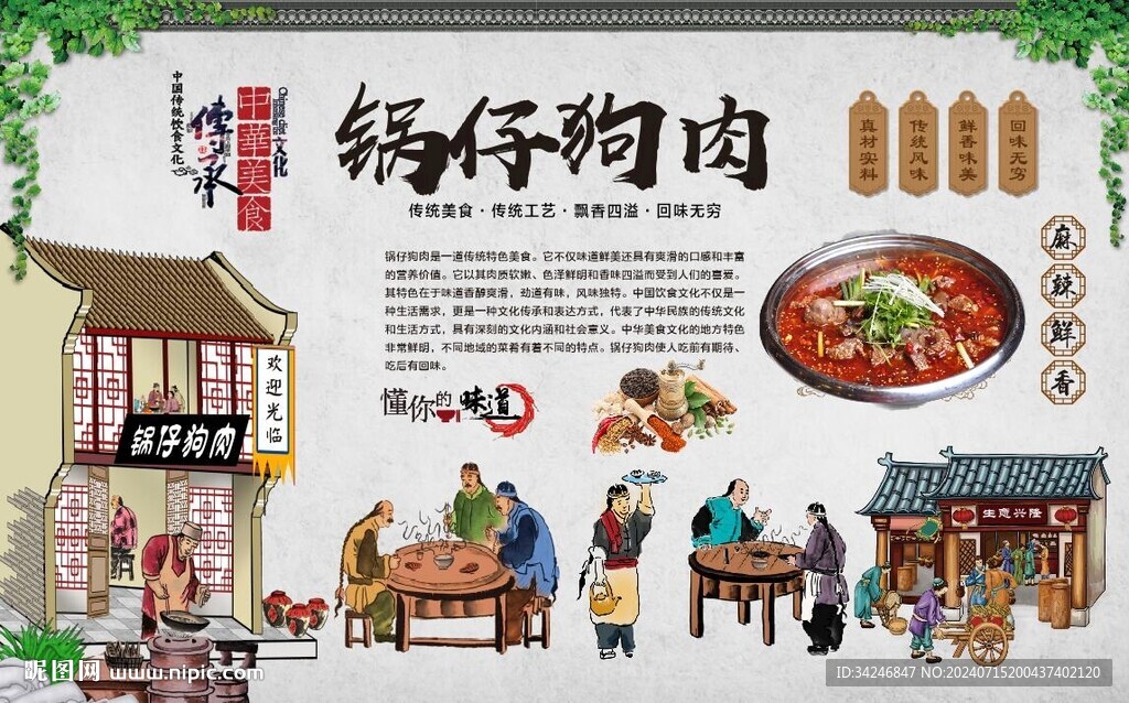 狗肉背景墻 