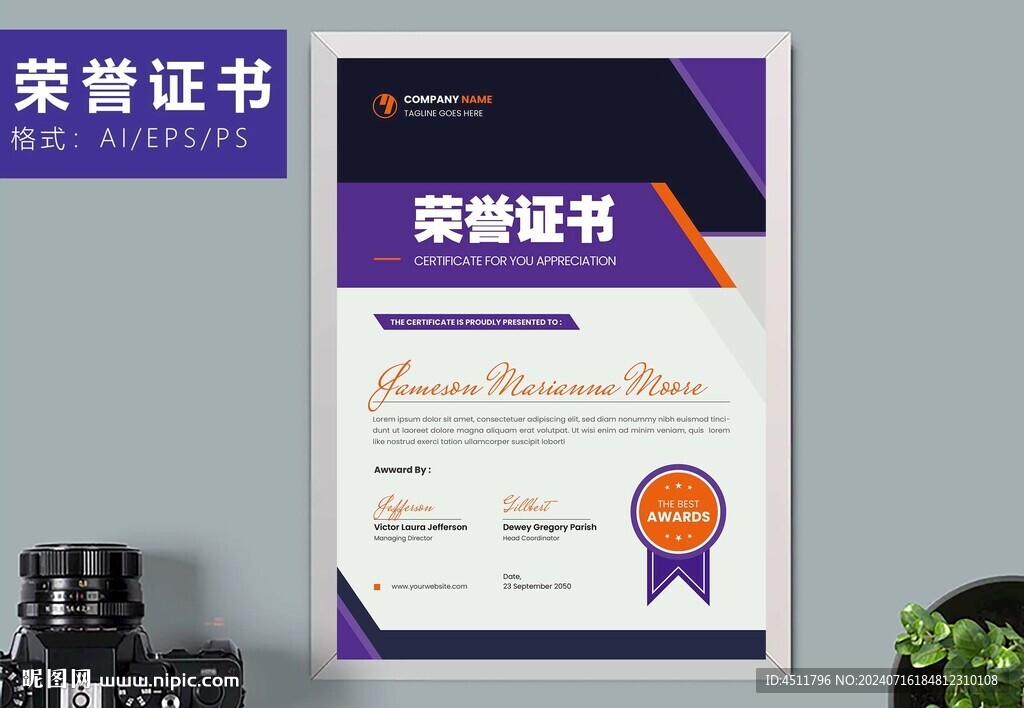 創(chuàng)意證書豎版獎(jiǎng)狀