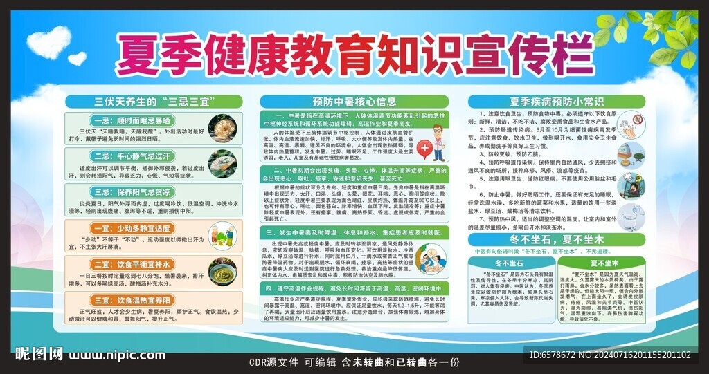 夏季健康教育宣傳欄