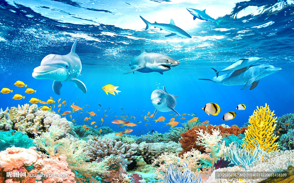 海底世界3D背景墻