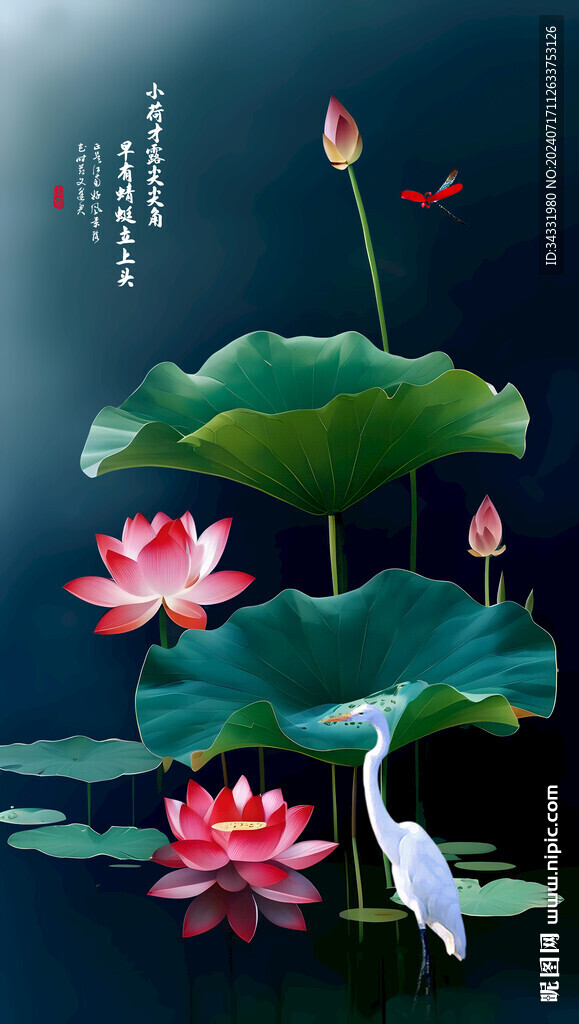 荷花國畫荷花