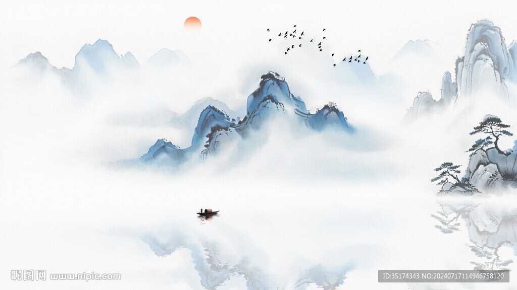 寫意禪意水墨山水
