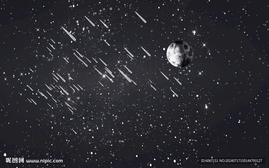 灰色流星雨星空背景